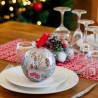 Metal Christmas Balls filled with Organic Cinnamon Cookies - silver