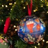 Metal Christmas Balls filled with Organic Cinnamon Cookies - blue