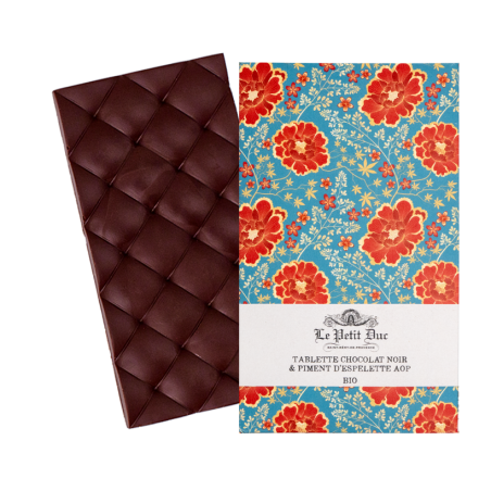 Dark Chocolate and Espelette pepper AOP Bar: An exceptional chocolate.