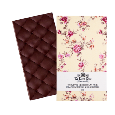 Tablette Chocolat Noir Amandes & Noisettes - chocolat et fruits secs